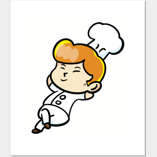 chef cartoon character  drawing design Posters and Art